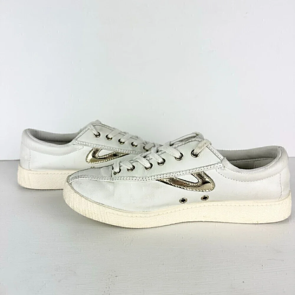 Tretorn Nylite Plus Leather Sneakers White Women's Size 7.5